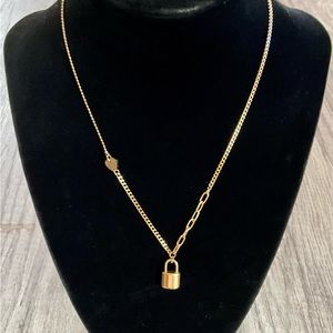 Fashion Heart and Lock Necklace